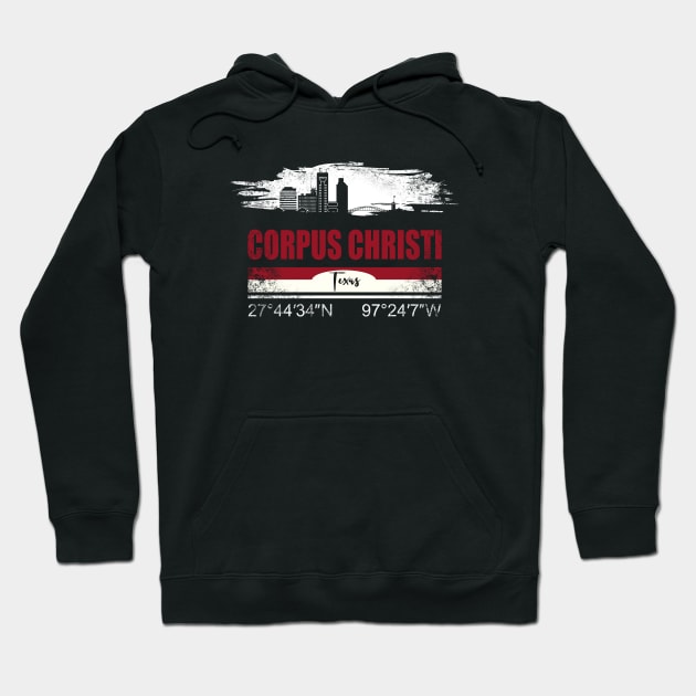 Corpus Christi Skyline City Silhouette Hoodie by DimDom